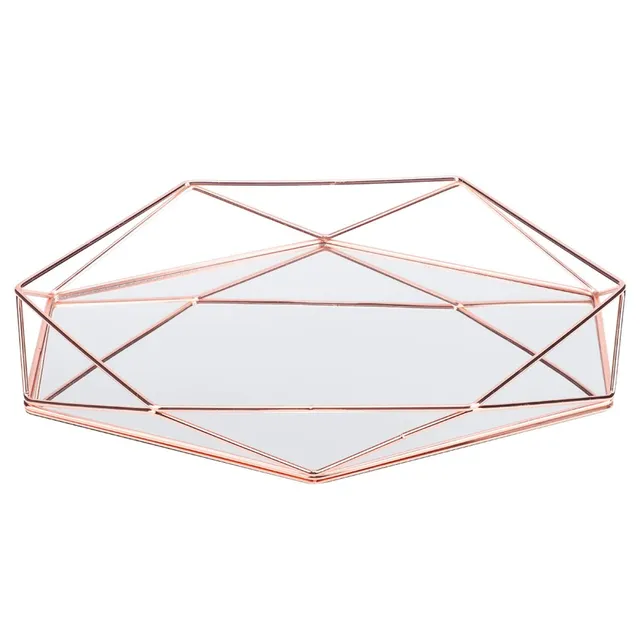Kuuleyn Vassoio Specchio Gioielli Oro Rosa Trucco