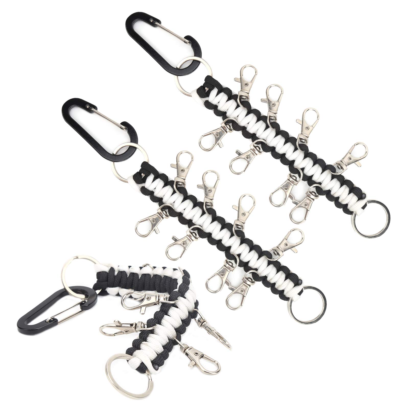 Kuuleyn Moschettone Paracord Zaino 3 Pezzi Portachiavi