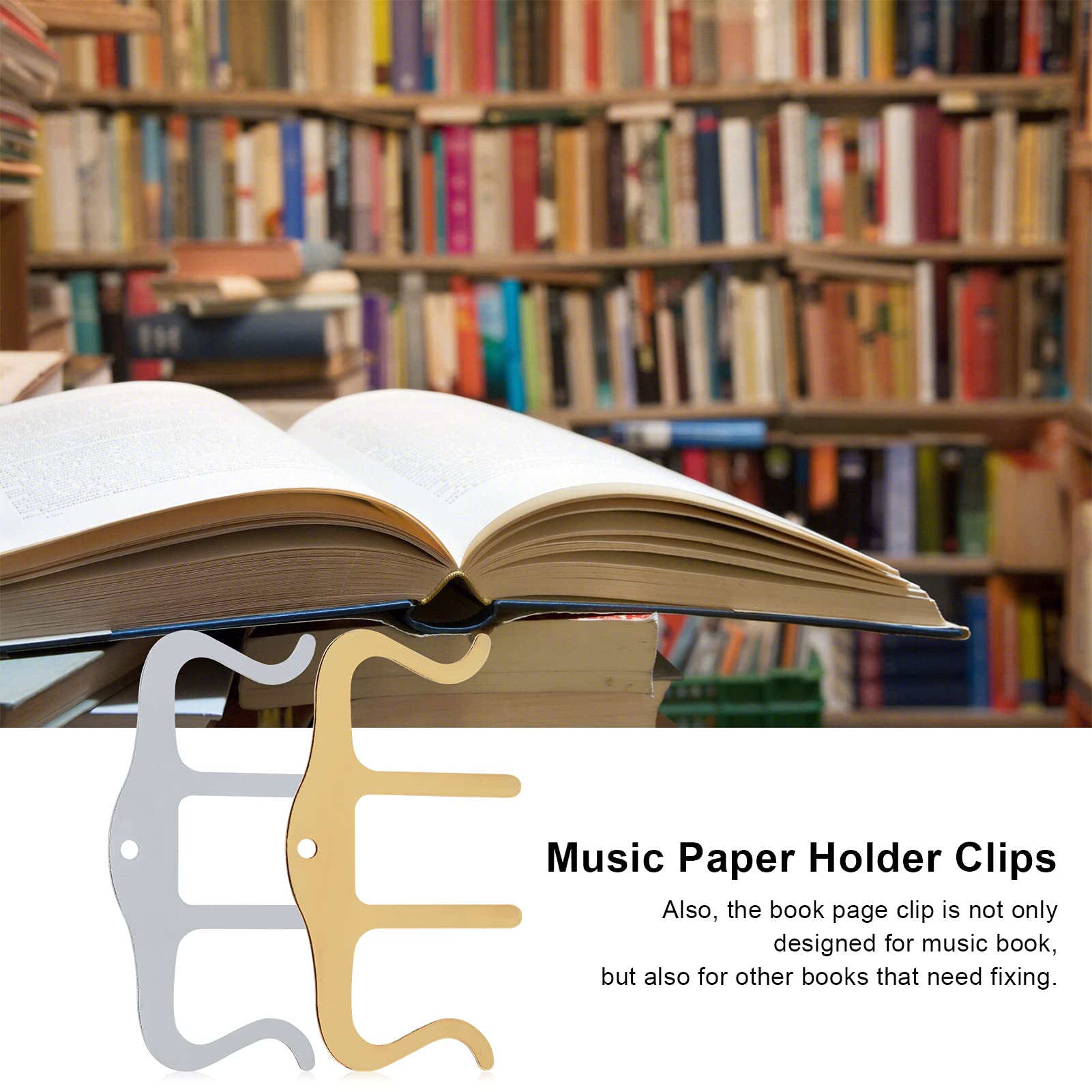 Kuuleyn Clip Libro Musicale Metallo 110 mm 2 Pezzi