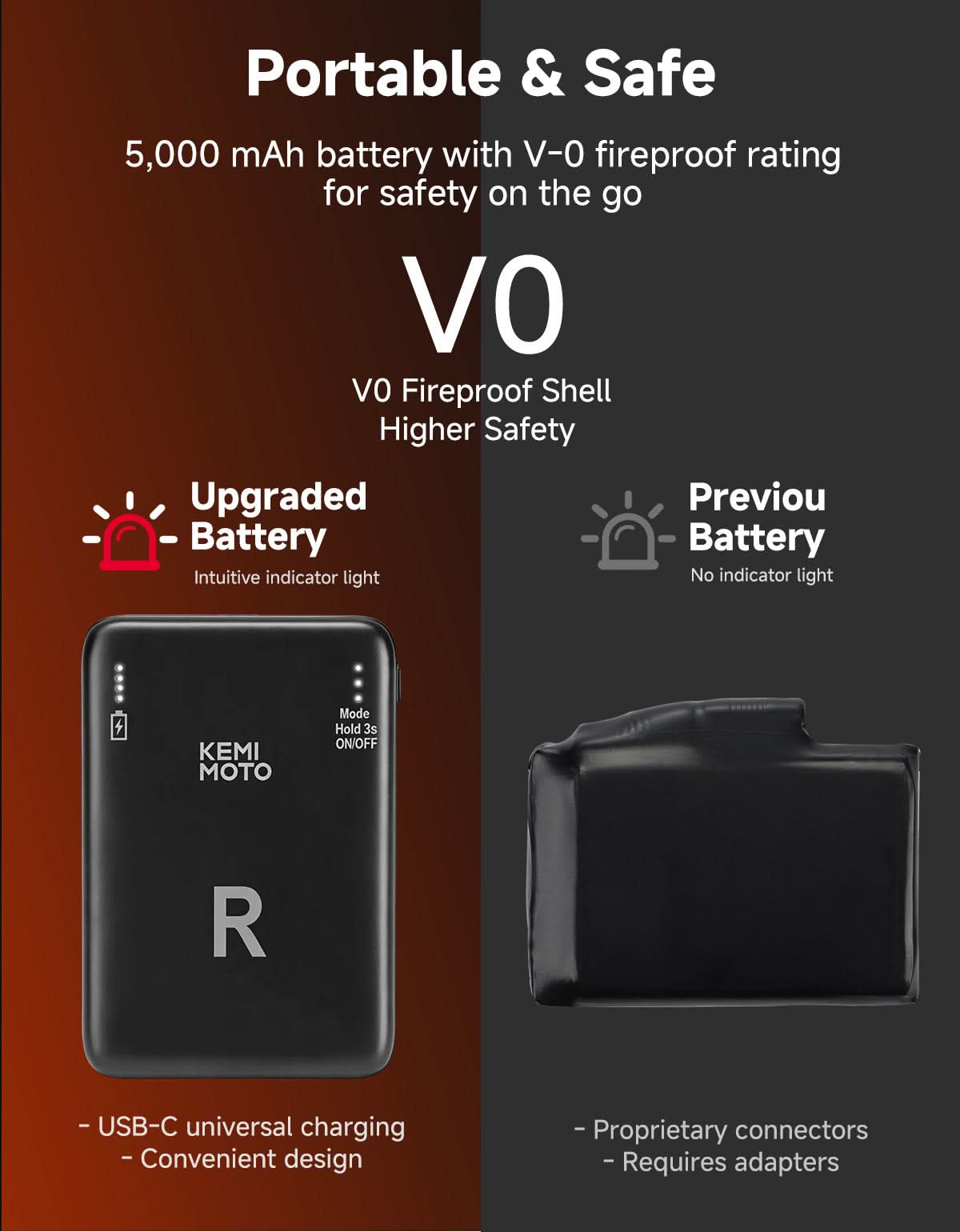 KEMIMOTO calze riscaldate nere app 5000mAh 2 pezzi lana