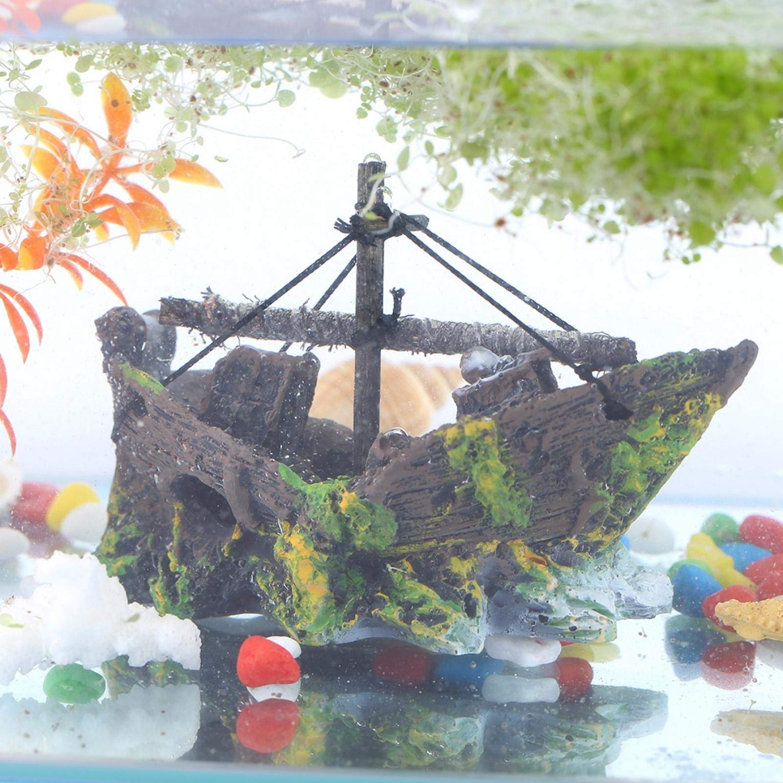 Kuuleyn decorazione acquario resina relitto 13 cm