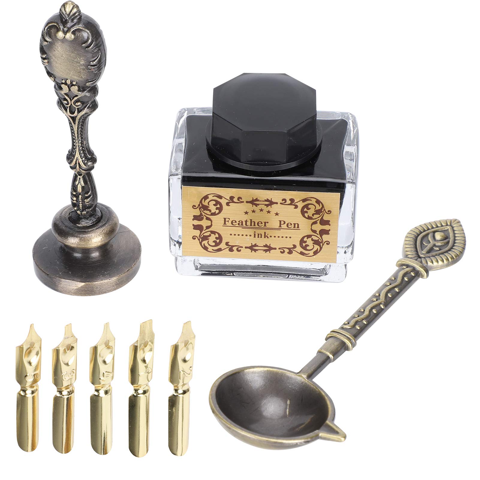 Kuuleyn Penna Piuma Calligrafia Vintage Rosa Pennino Oro