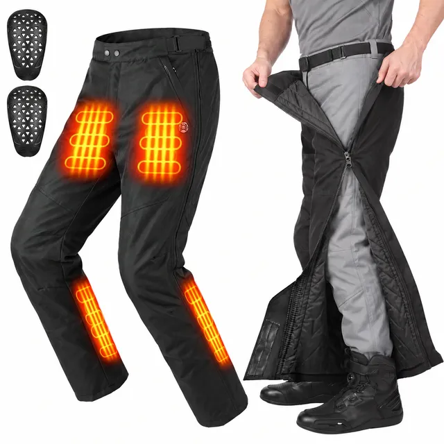 Kemimoto pantaloni moto riscaldati antivento con armor CE