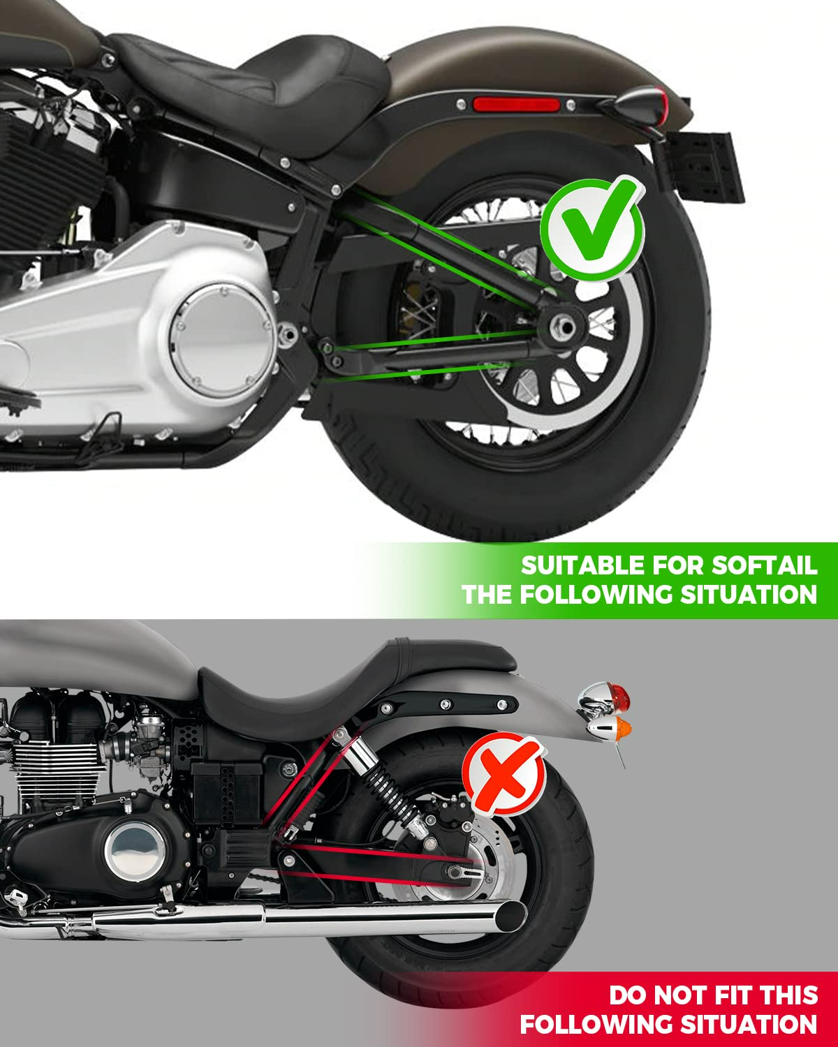 KEMIMOTO Softail borsa forcellone sinistra 9L PVC