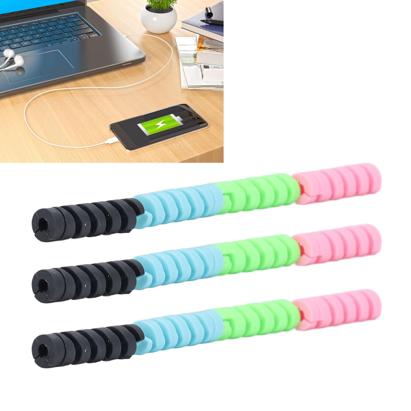 AOWINHIT Protezioni Cavi Silicone Spirale 20 Pezzi