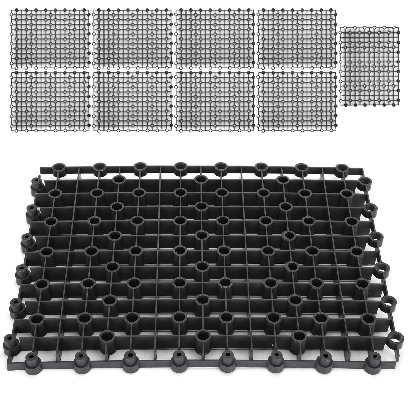 Kuuleyn Divisori Acquario PVC Nero 10 Pezzi Isolamento