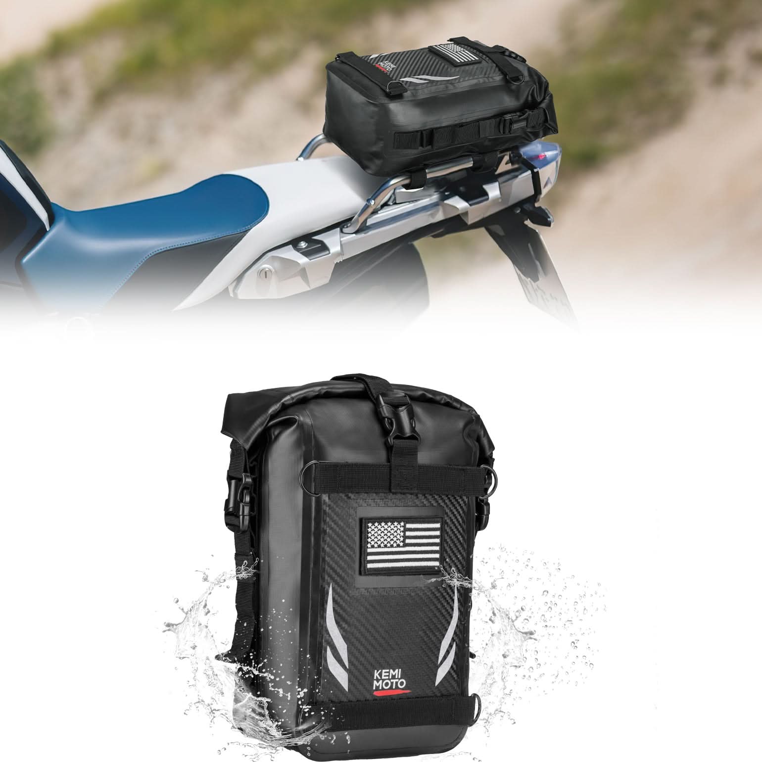 Kemimoto Borsa Codone Moto Impermeabile 6,5L Grigia