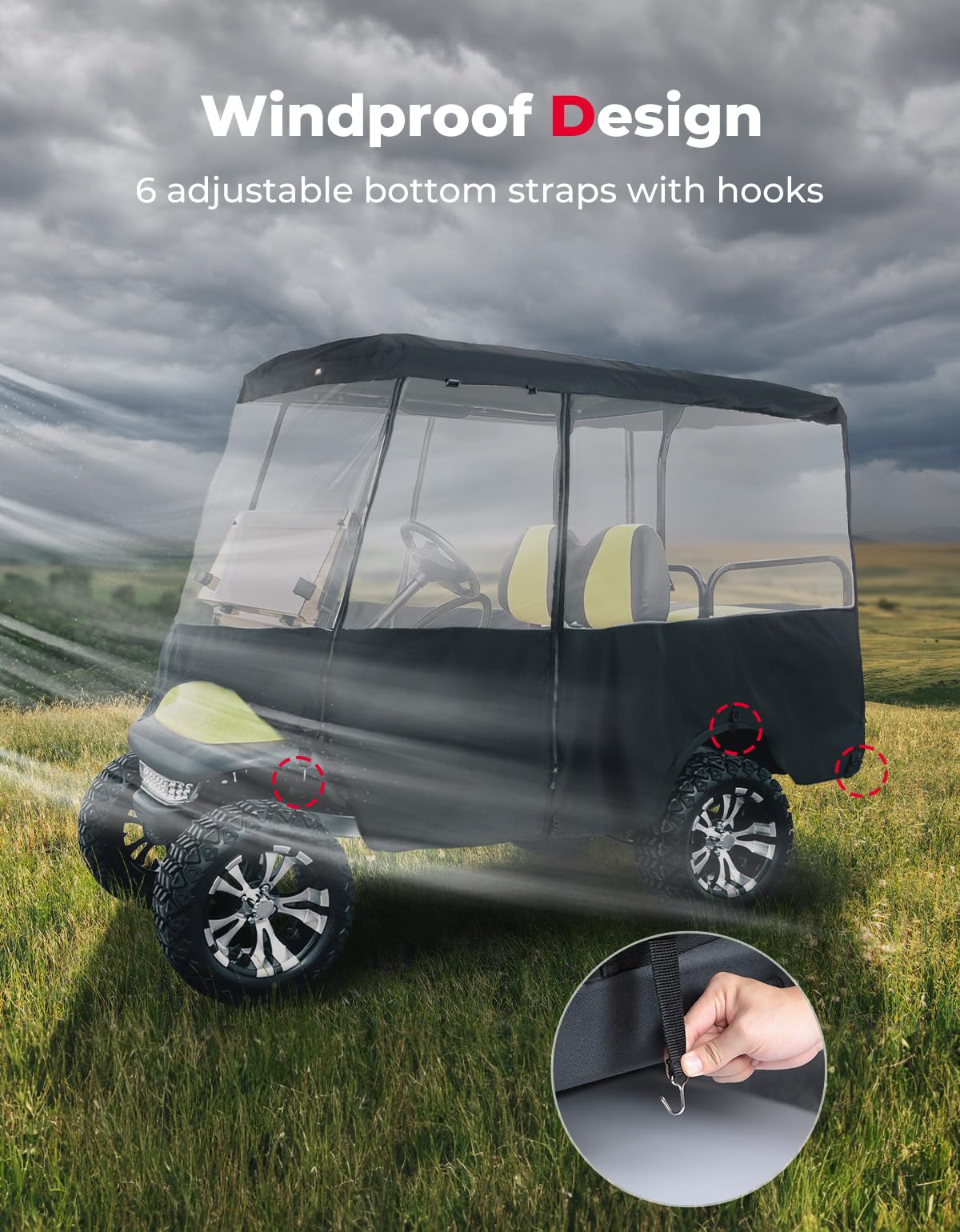 Kemimoto copertura golf cart 4 posti 600D impermeabile