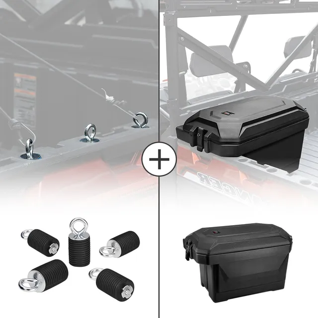 KEMIMOTO Box Cargo 45,3L + Ancoraggi Ranger 6 Pezzi
