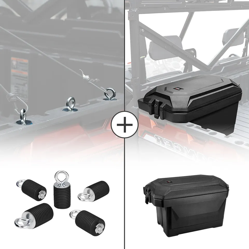 KEMIMOTO Box Cargo 45,3L + Ancoraggi Ranger 6 Pezzi