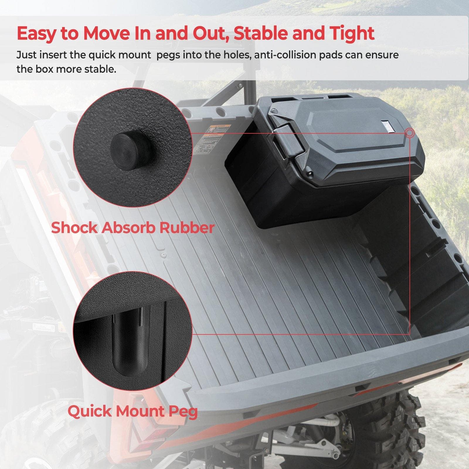 Kemimoto Box Cassone 45L Polaris Ranger Lato Passeggero Impermeabile