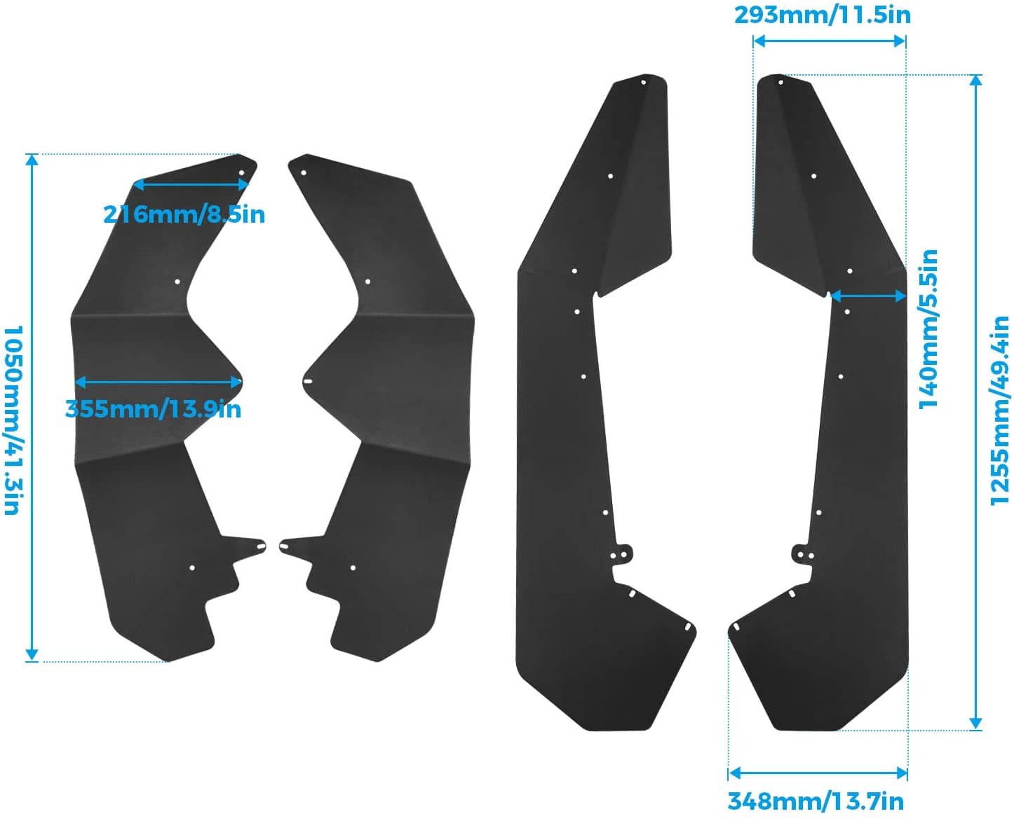 KEMIMOTO RZR PRO XP parafanghi allargati kit 4 pezzi