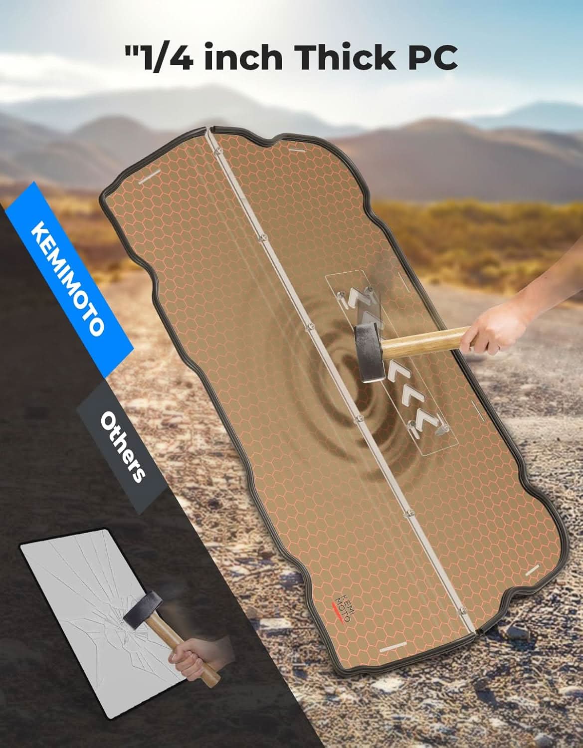 KEMIMOTO 2602 parabrezza posteriore RZR XP 1000 oscurato ventilato