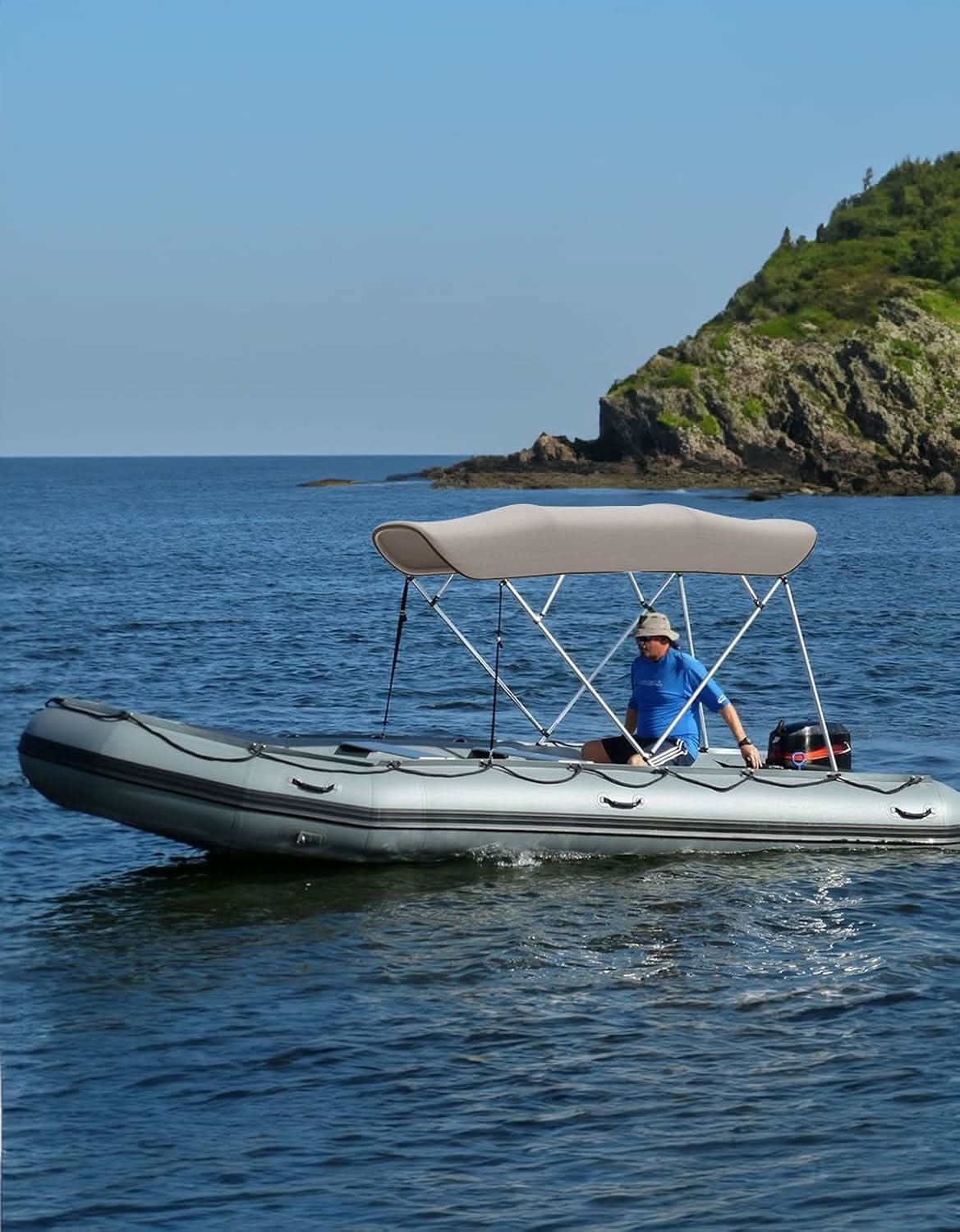 KEMIMOTO telo bimini top 4 archi 8' blu senza telaio
