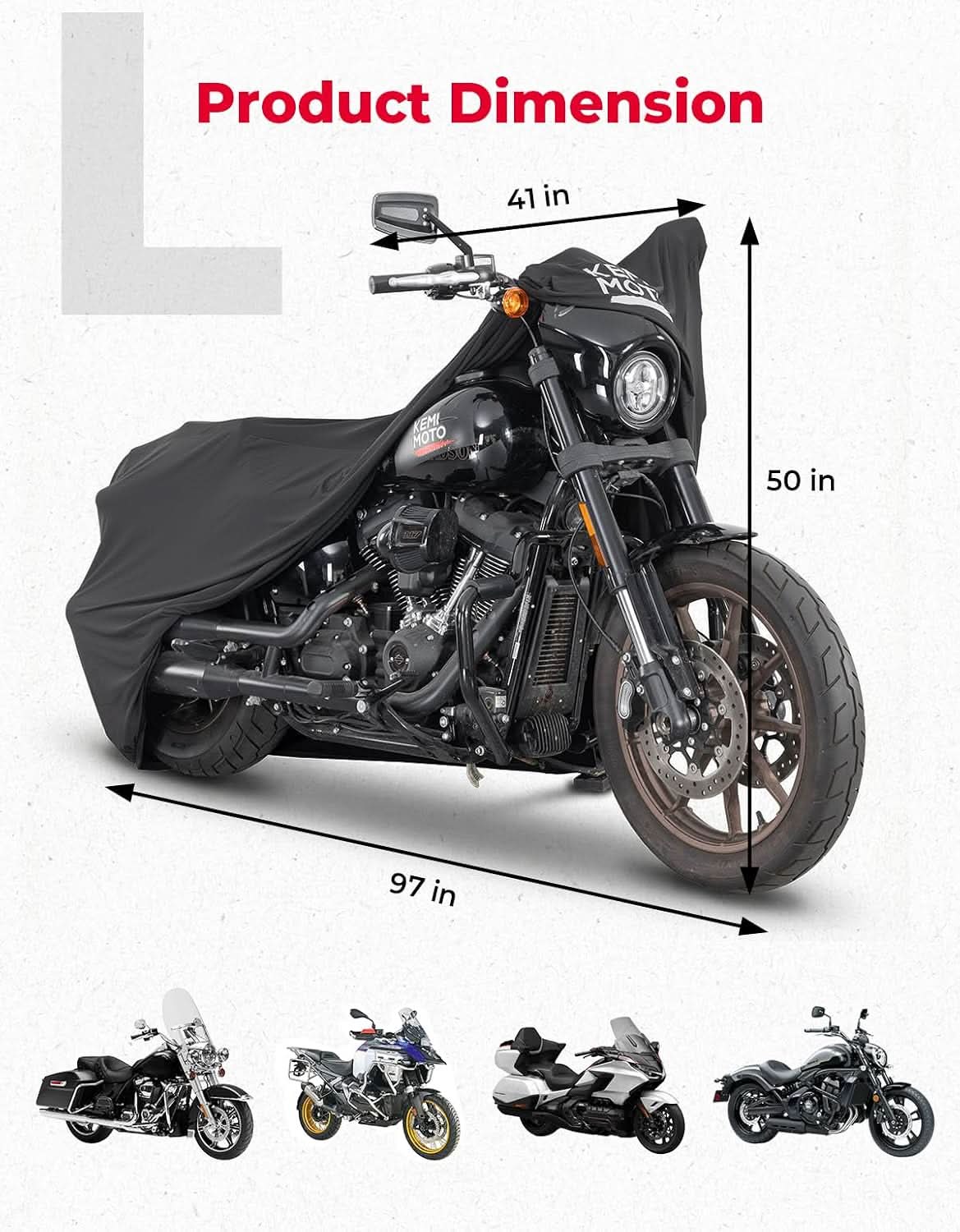 KEMIMOTO Touring Telo Moto Interno L Elastico Antipolvere