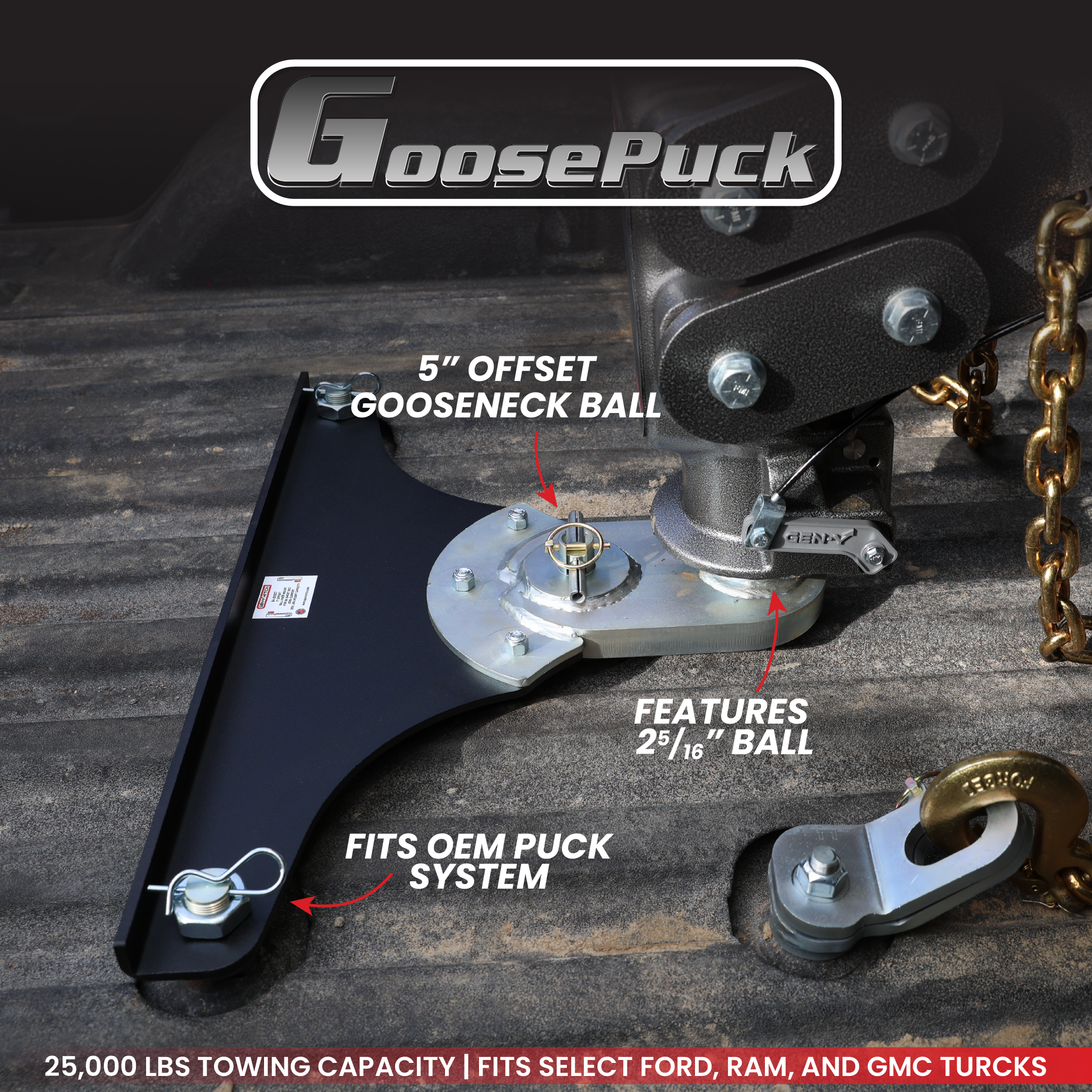 GEN-Y GoosePuck 5" Sfera Traino Gooseneck Offset 25.000 lb