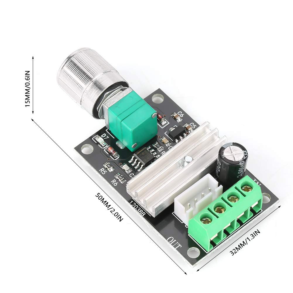 Kuuleyn Regolatore Velocita Motore PWM 6-24V 3A Reversibile