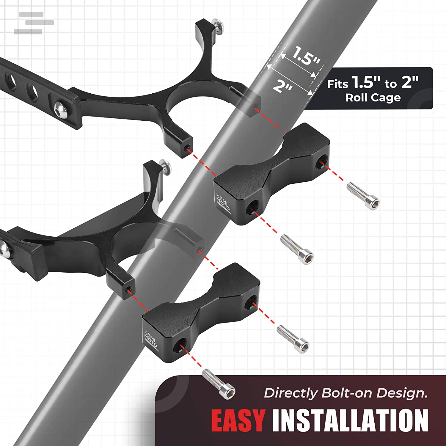 Kemimoto B1201-02302BK supporto estintore UTV sgancio rapido