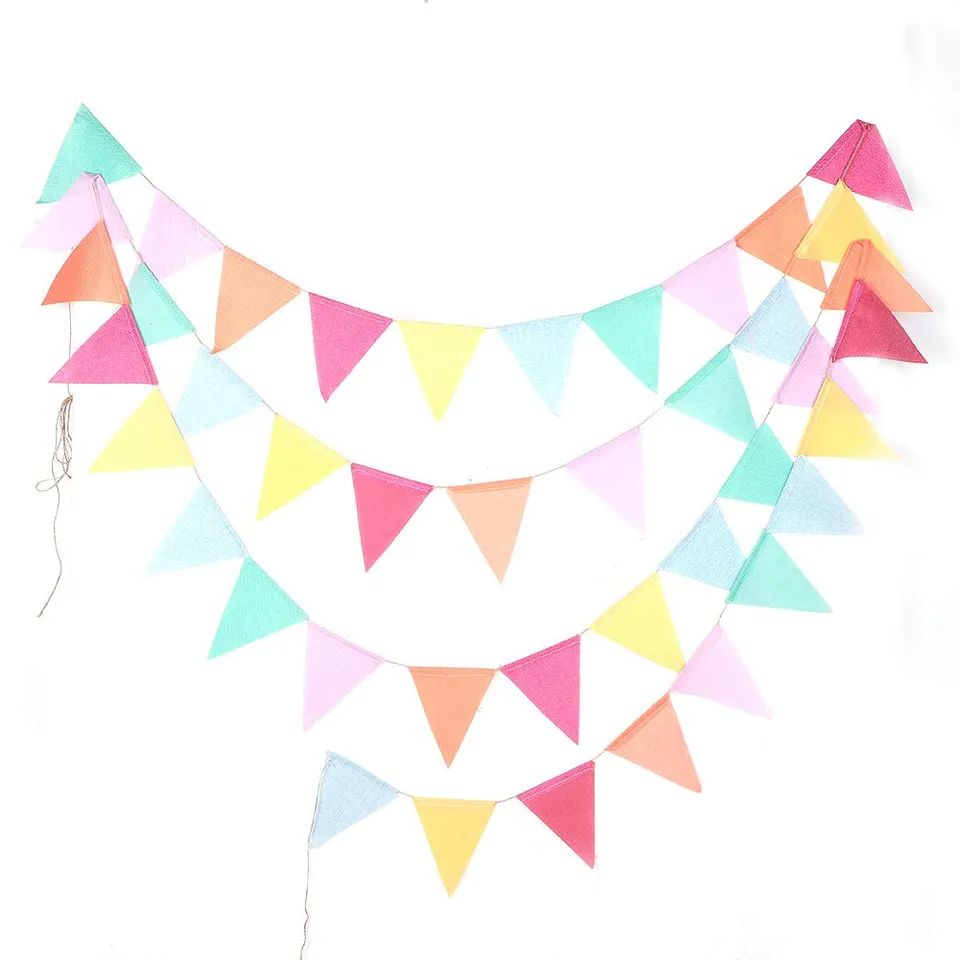 Hapivida Ghirlanda Bandierine Triangolari Cotone Multicolore