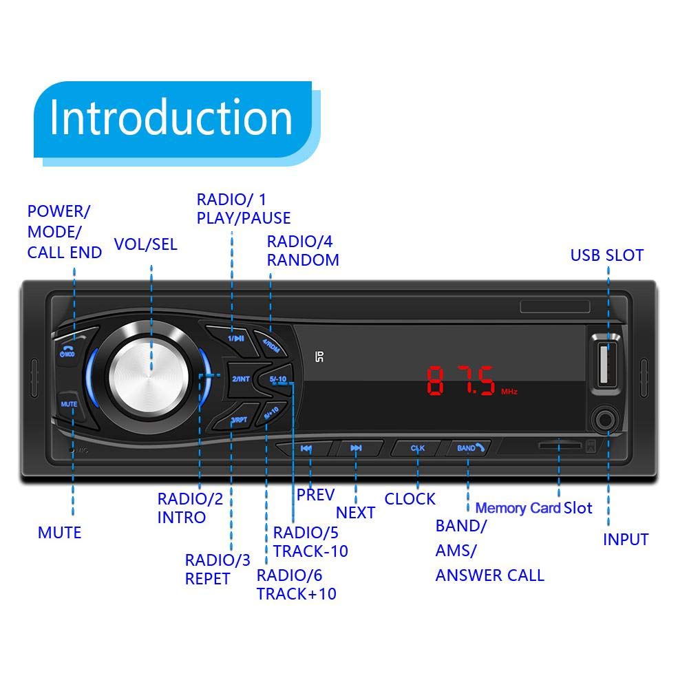 Kuuleyn sistema audio auto 12V Bluetooth MP3 USB FM