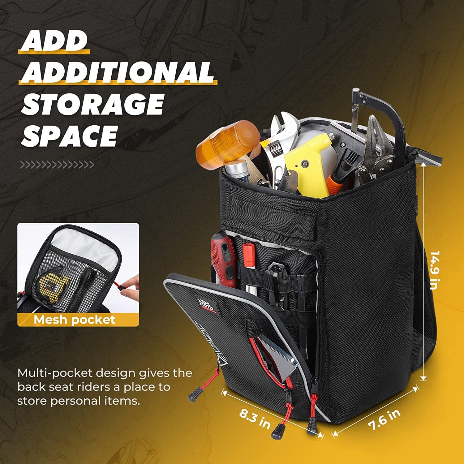 Kemimoto RZR B0113-10501BK borsa centrale con frigo