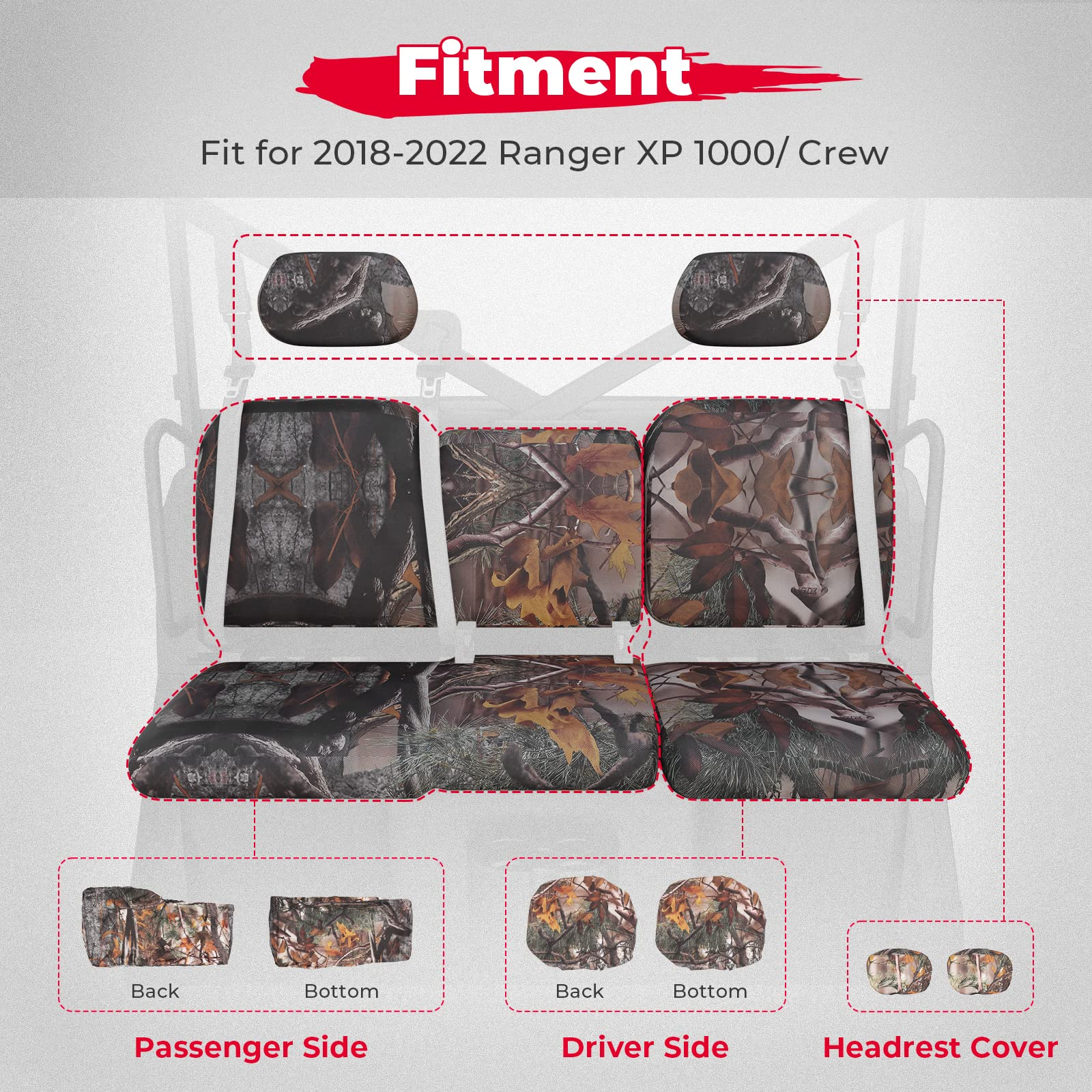 KEMIMOTO Ranger XP 1000 coprisedili panca mimetici idrorepellenti