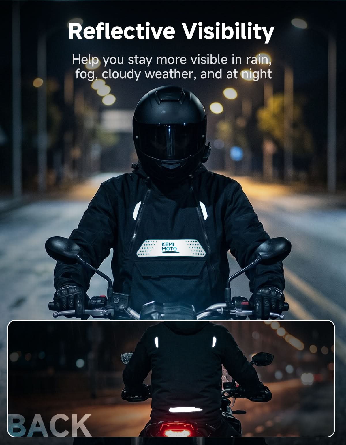 KEMIMOTO 3-in-1 CE Armor giacca moto con protezioni