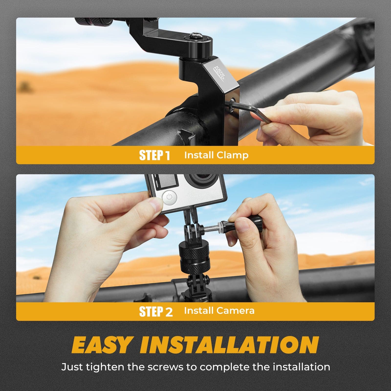KEMIMOTO B1201-04001BK supporto action cam alluminio