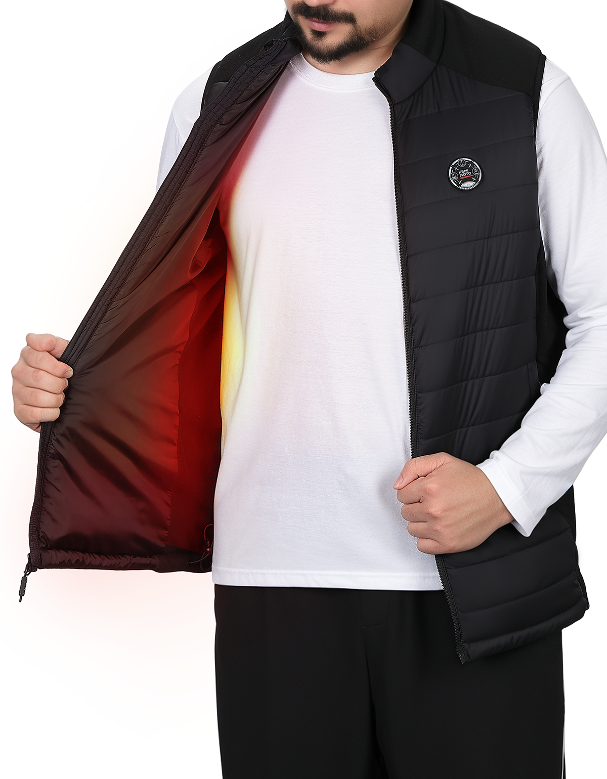 KEMIMOTO Gilet Riscaldato Nero con Batteria Grafene Uomo Donna