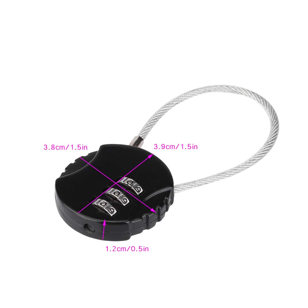 Kuuleyn Lucchetto Valigia Combinazione 3 Cifre Nero