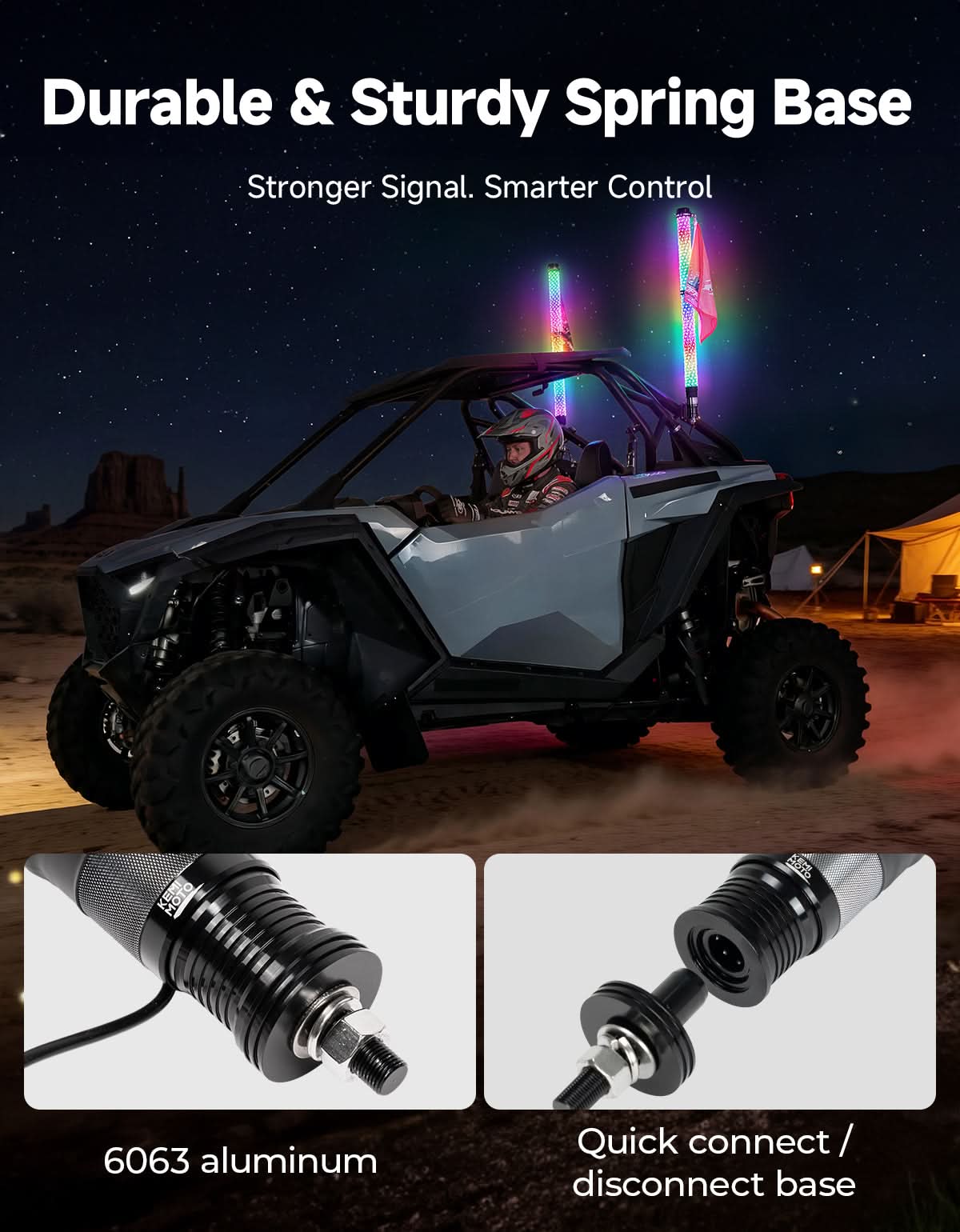 KEMIMOTO Whip Lights LED 3FT 2Pz RGB con Freccia