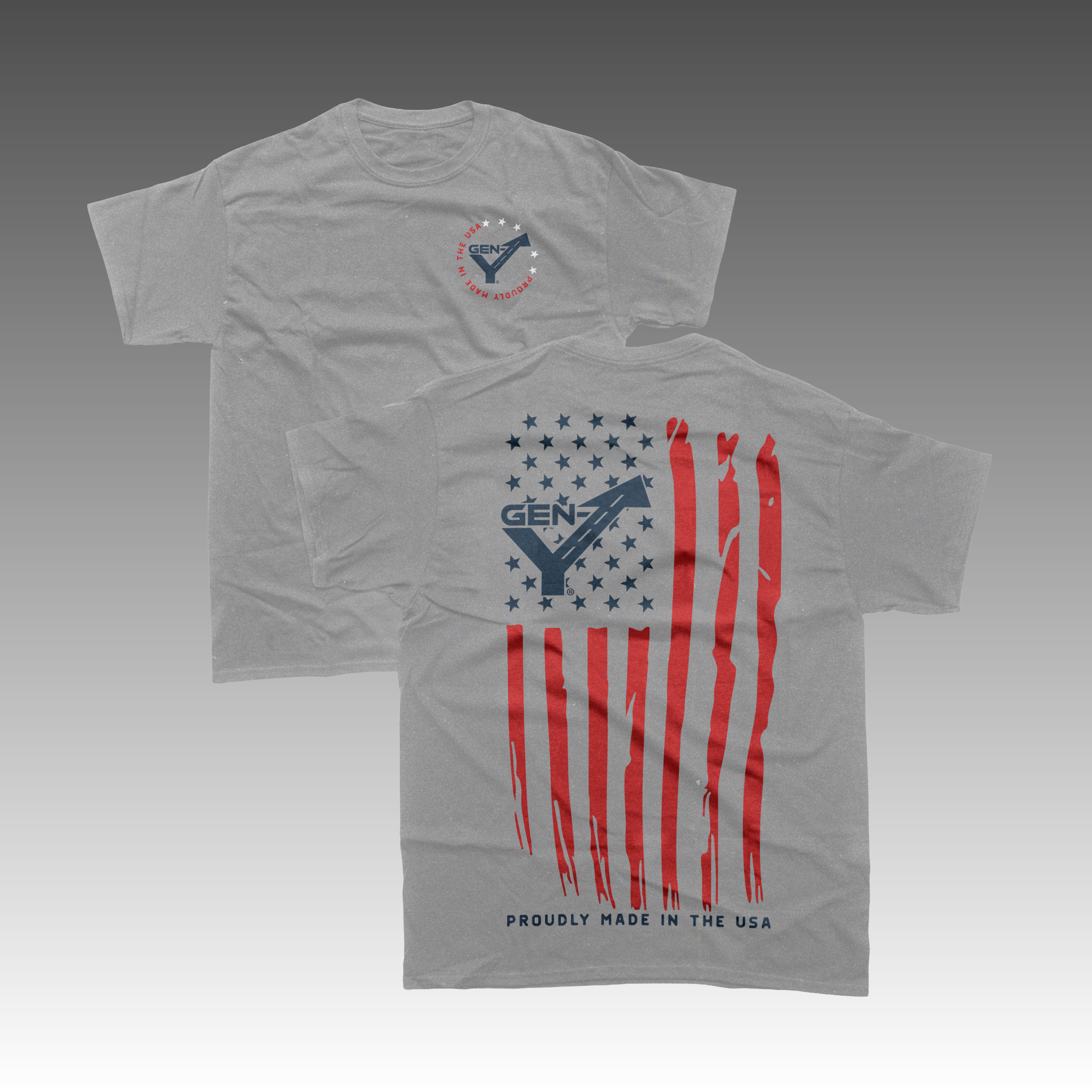 GEN-Y Hitch USA Tee T-Shirt manica corta grigio chiaro cotone