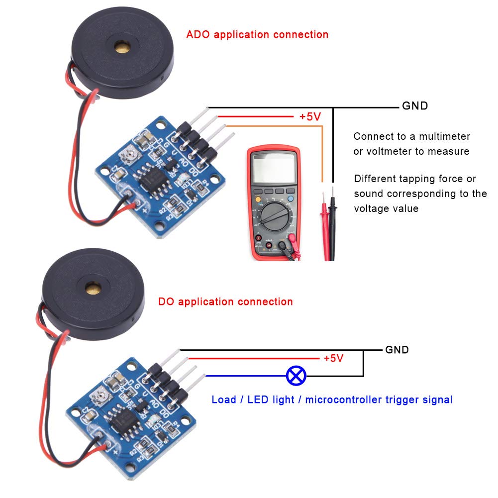 Kuuleyn modulo sensore vibrazione piezoelettrico 5V DC