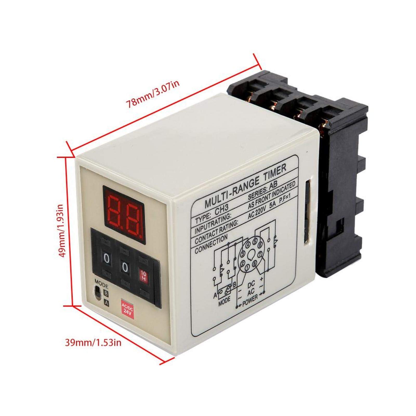 Kuuleyn AH3-DM relè temporizzatore 24V 0,01s-99h
