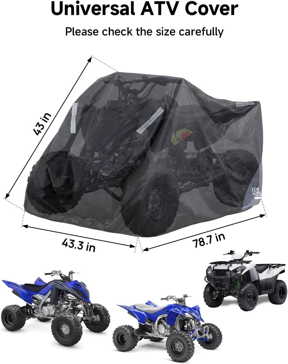 KEMIMOTO Quad telo ATV universale 200x110x109 cm impermeabile