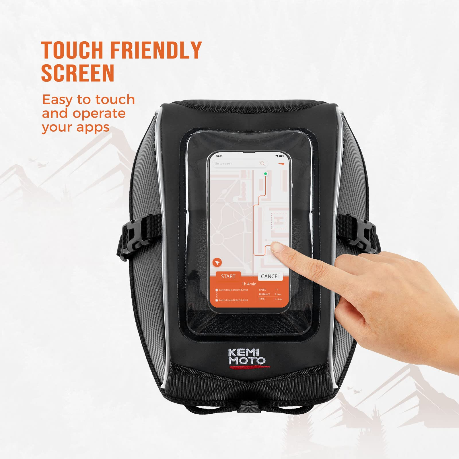 KEMIMOTO Borsa Serbatoio 3L per Can-Am Ryker Touchscreen