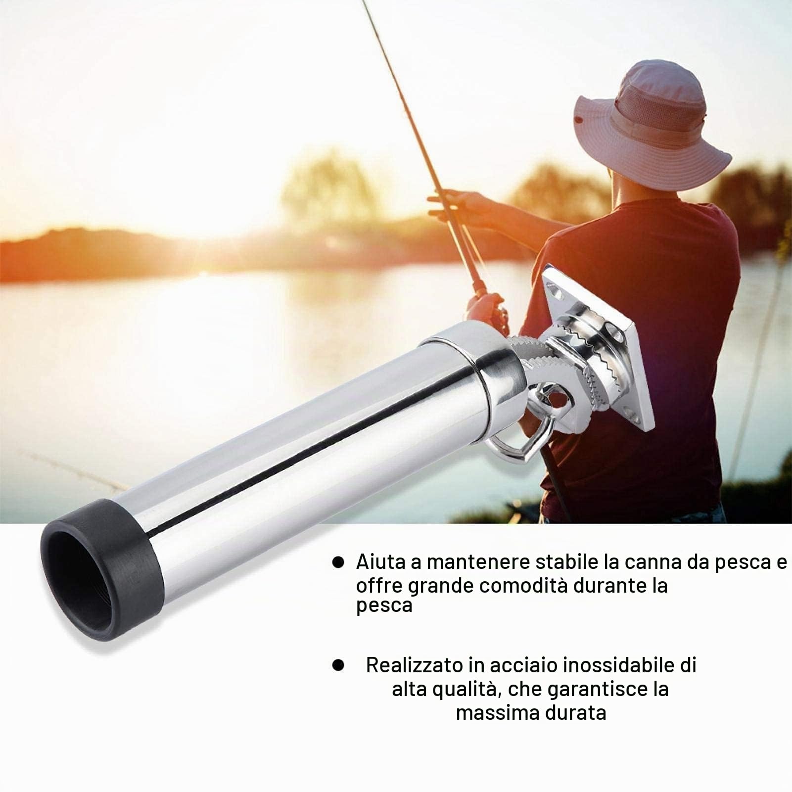 Kuuleyn portacanna barca inox 360 gradi