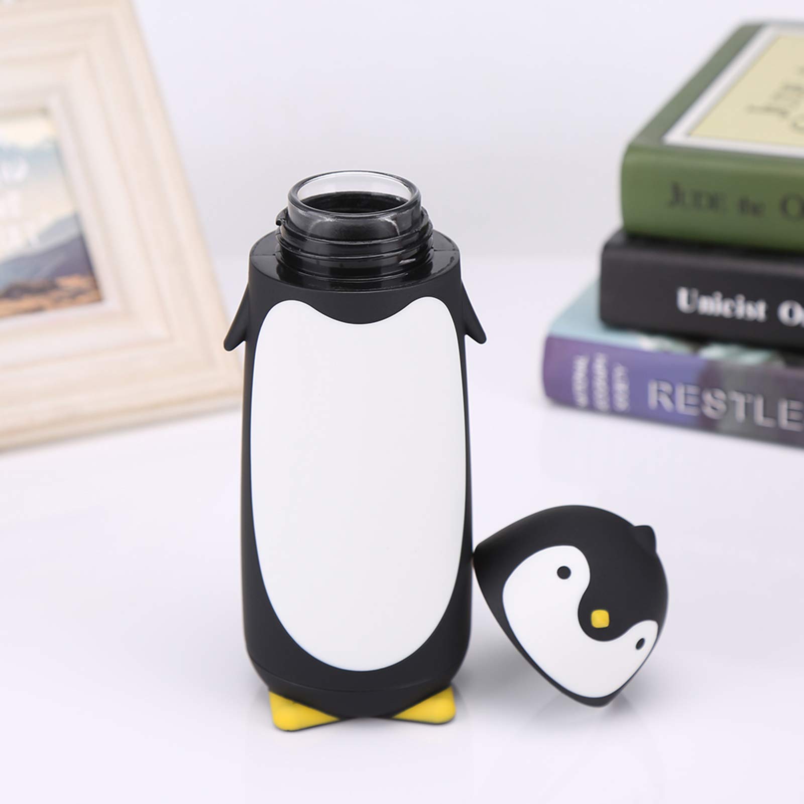 Kuuleyn Thermos Pinguino 300 ml Tazza Viaggio Nero Vetro