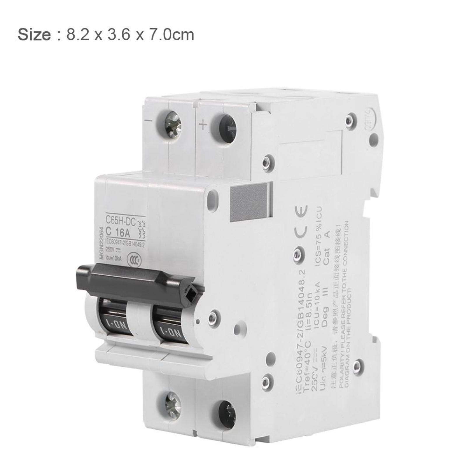 Kuuleyn 2P 250V 16A interruttore magnetotermico DC per solare