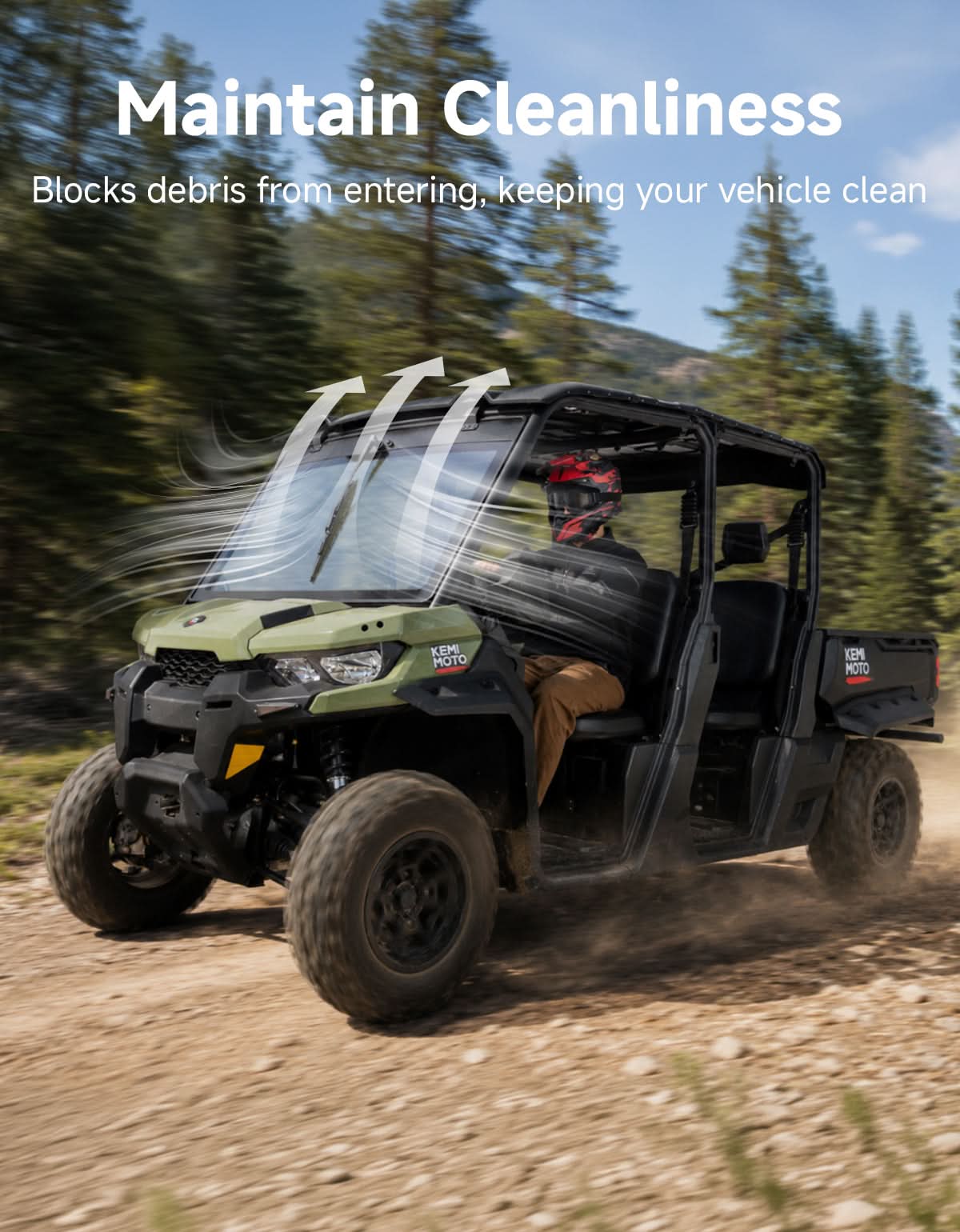 Kemimoto Defender parabrezza vetro 7mm con tergi elettrico