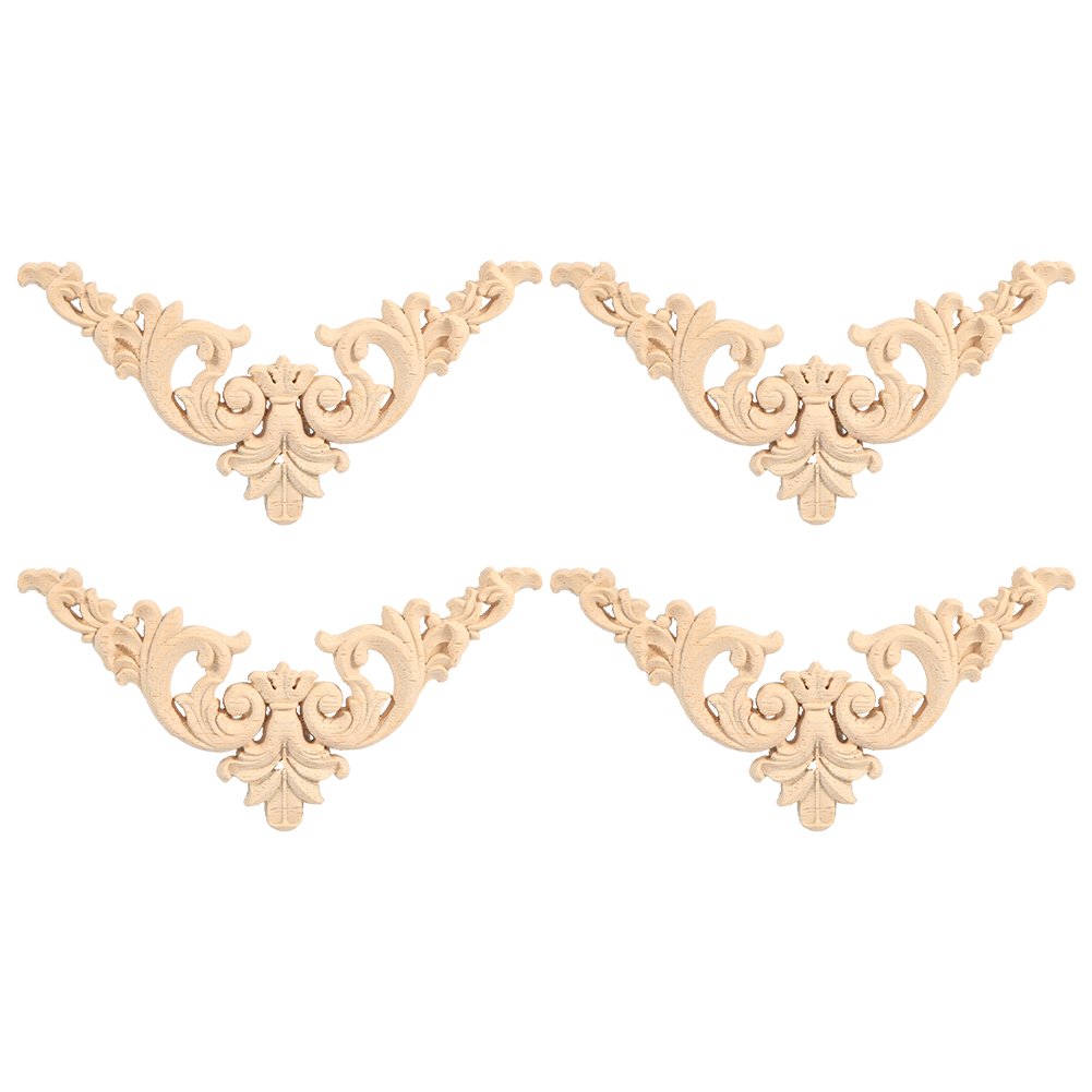 Kuuleyn Applique Legno Fiore 12x12 4 Pezzi Grezze da Verniciare