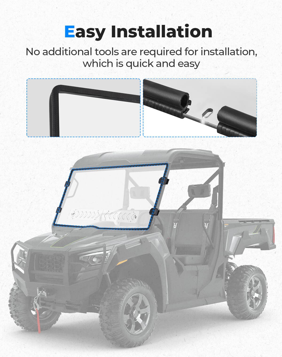 KEMIMOTO parabrezza anteriore UTV per Tracker 800SX ventilato