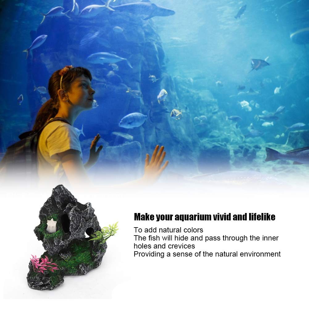 Kuuleyn CL002 Decorazione Acquario Resina Giardino Roccioso