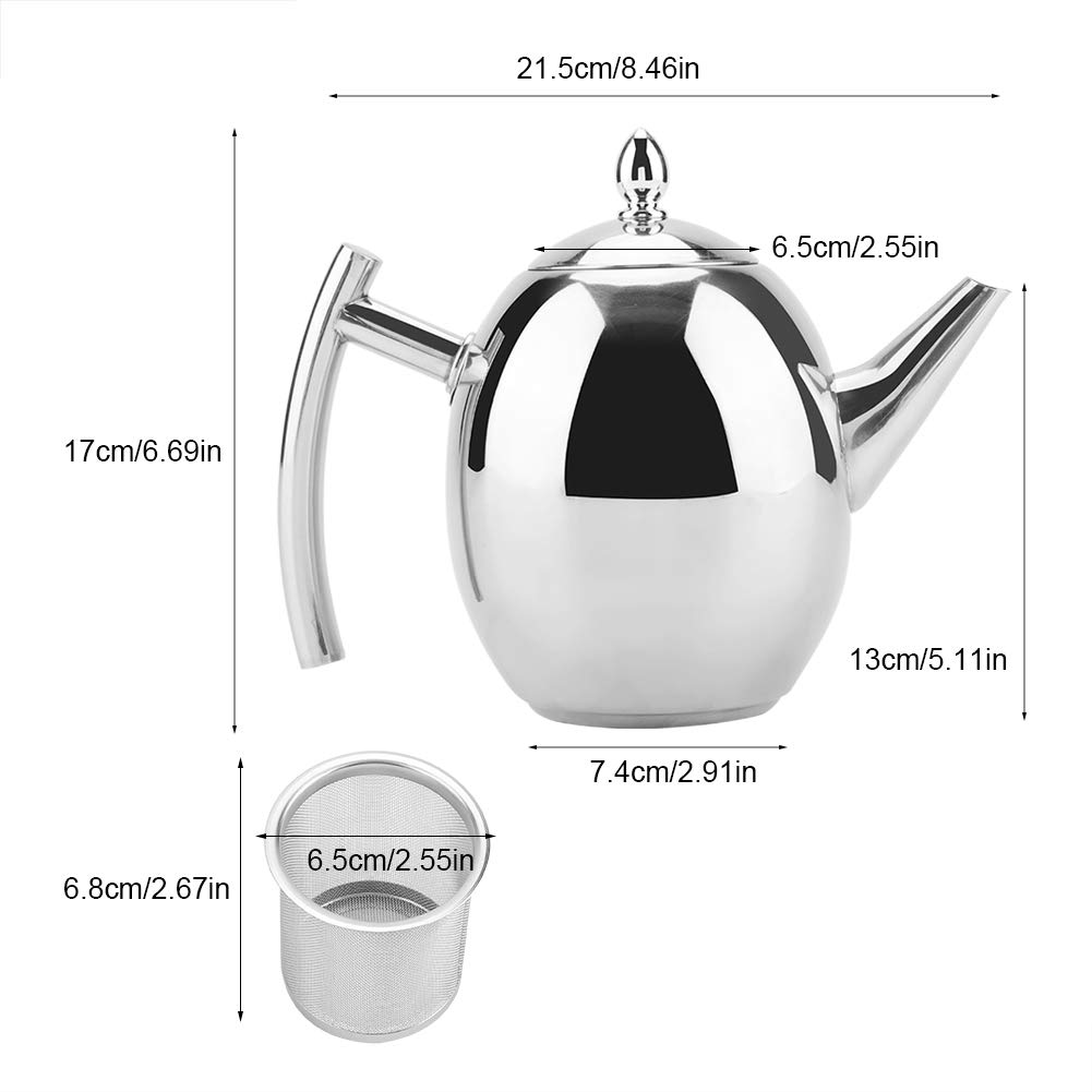 Kuuleyn teiera acciaio inox 1500ml con filtro rete