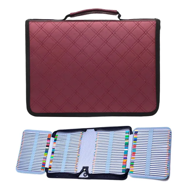 Hapivida astuccio matite 150 posti PU viola con maniglia