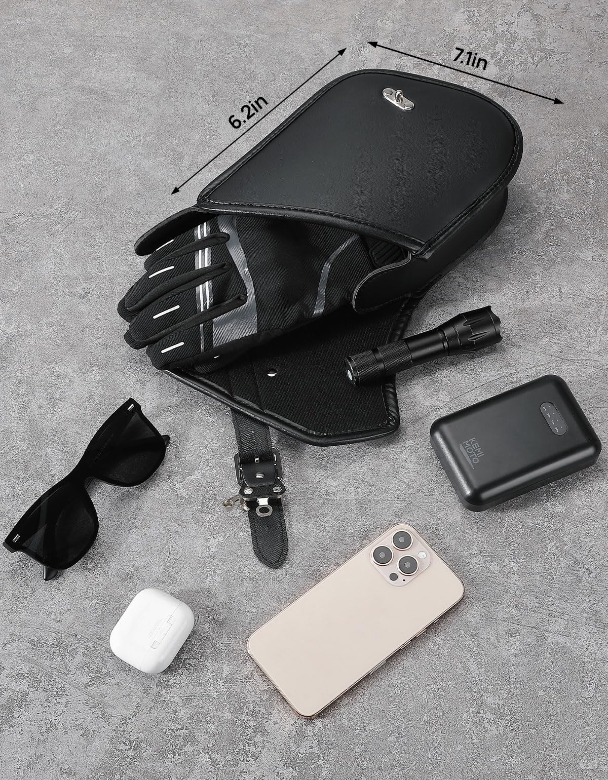 KEMIMOTO borsa laterale moto pelle per Sportster nera