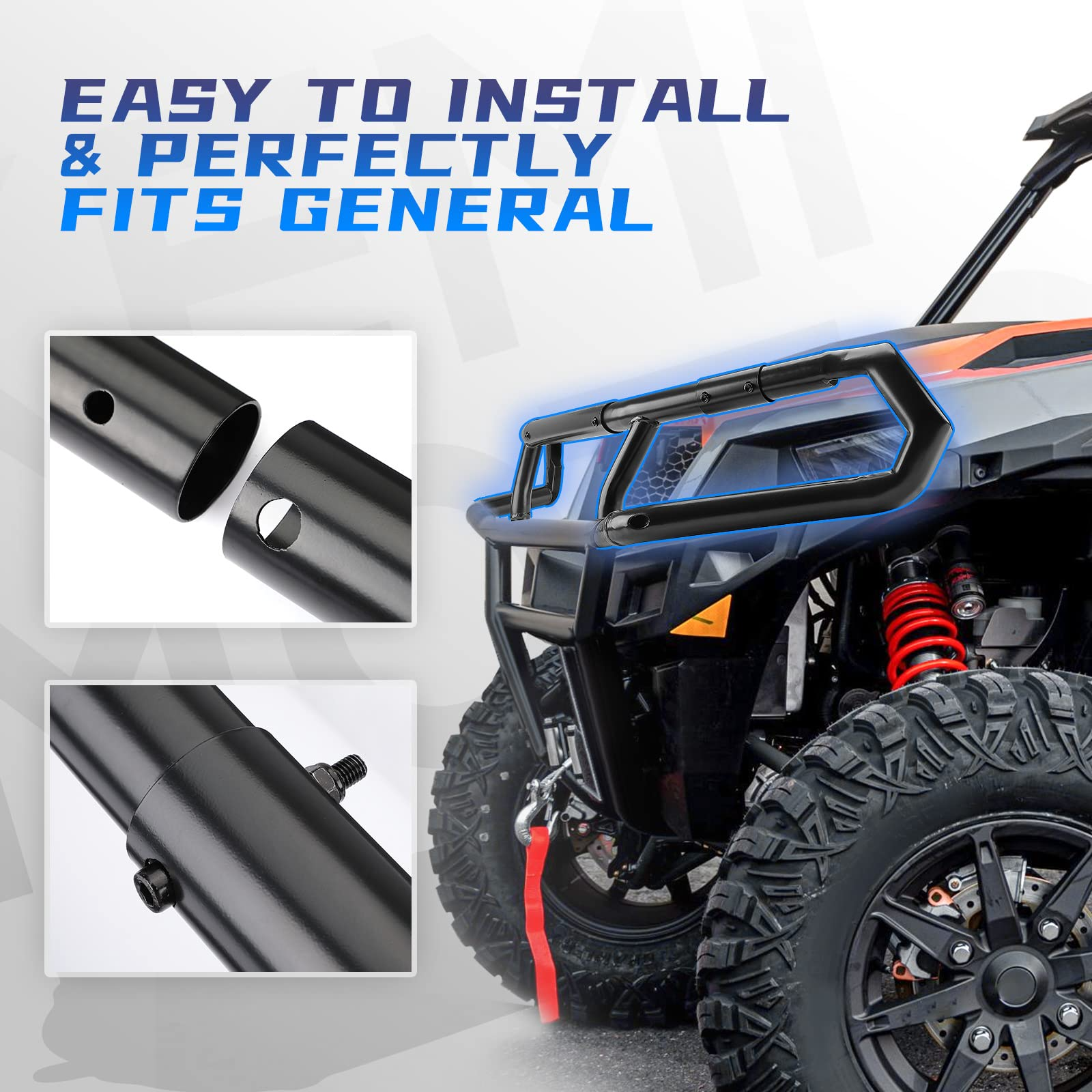 KEMIMOTO Paraurti Anteriore Superiore Polaris General 1000 Acciaio