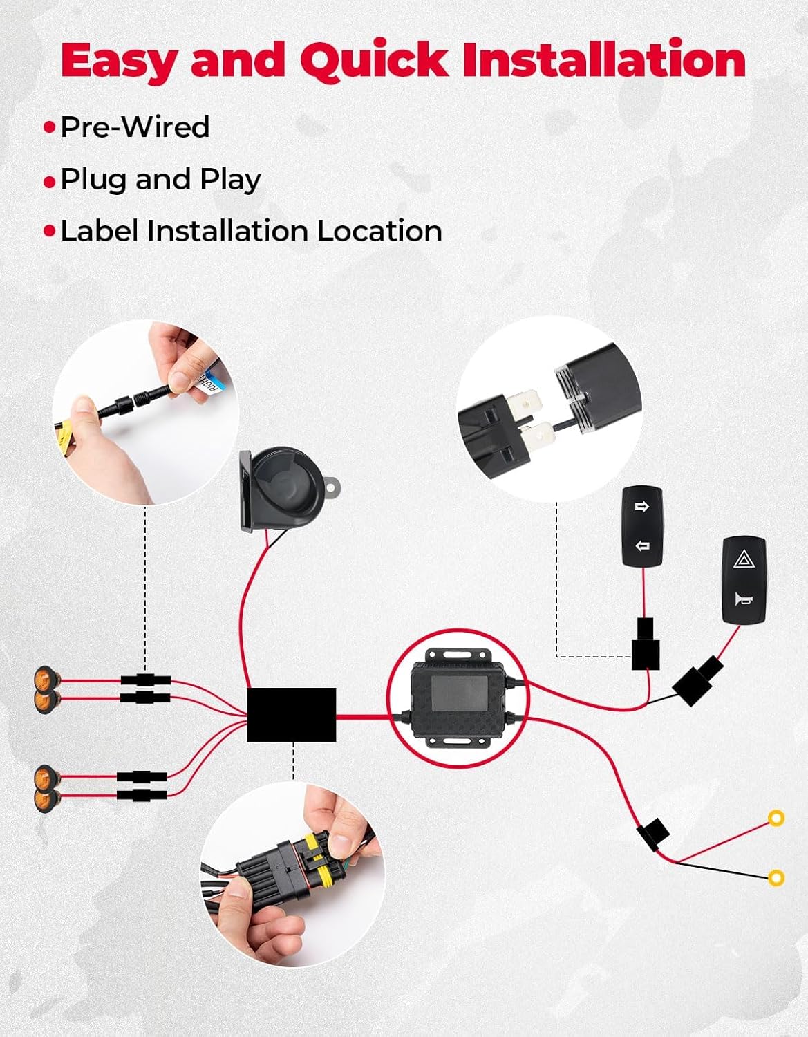 Kemimoto UTV kit frecce plug & play con clacson 110dB