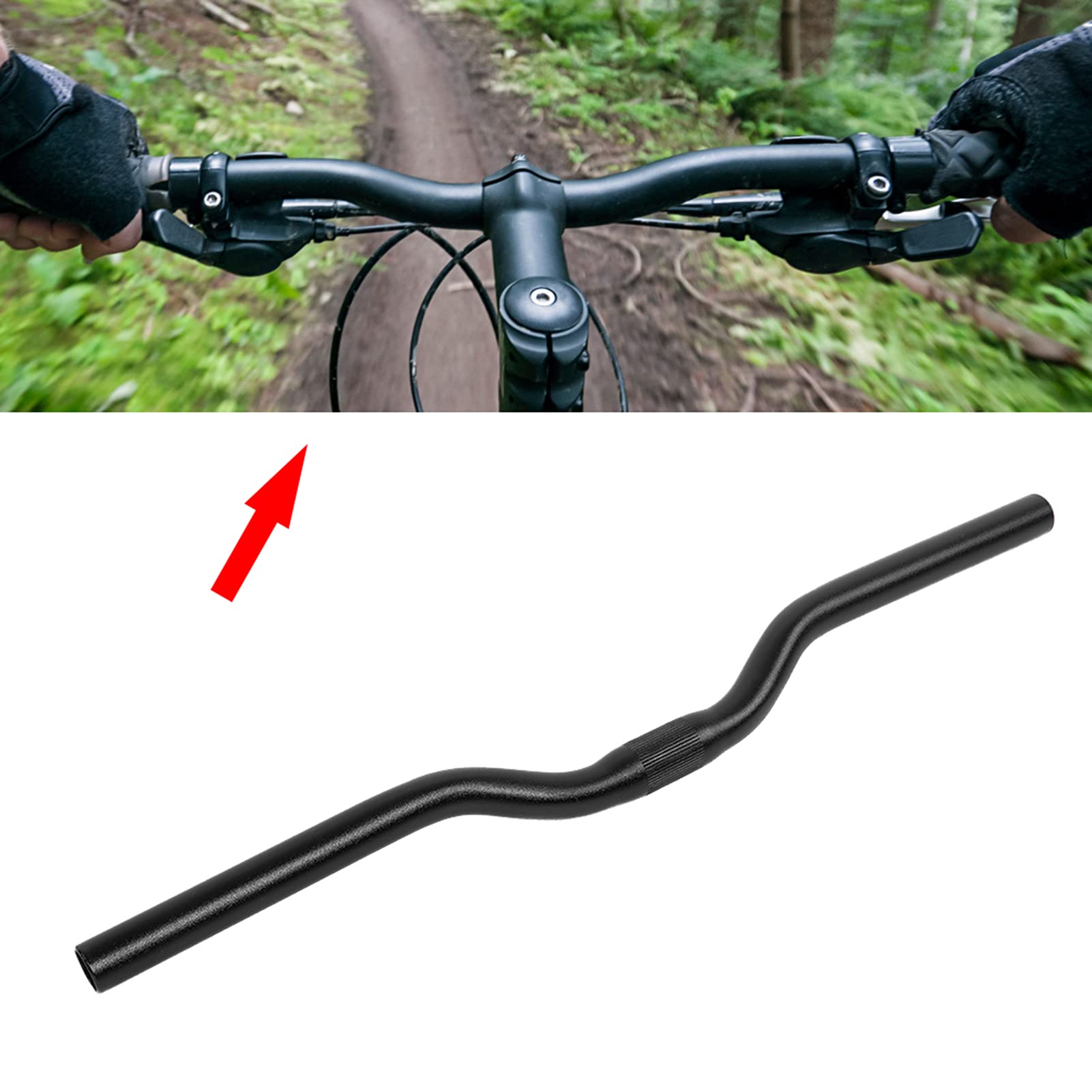 Kuuleyn Manubrio MTB 25,4x520mm Nero Alluminio Bici