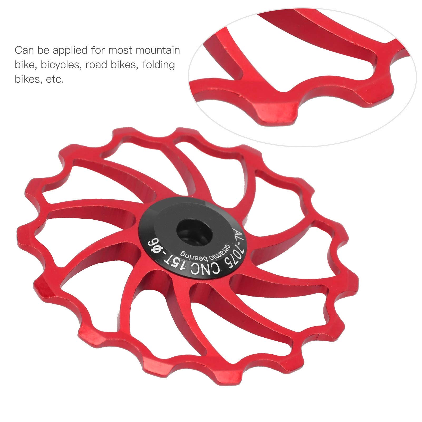 Kuuleyn Puleggia Cambio 15T Rotellina Ceramica Rosso